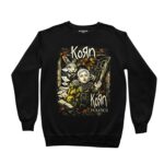 Sudadera negra cuello redondo de Korn con el arte Politics al frente