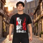 Modelo con playera negra de 1 en ciudad amurallada modelo 1