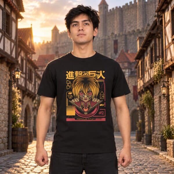 Modelo con playera negra de 17 en ciudad amurallada modelo 1