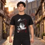 Modelo con playera negra de 4 en ciudad amurallada modelo 1